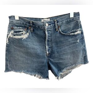 AGOLDE Reese Women’s Distressed Cutoff Shorts Raw Hem 100% Cotton size 27